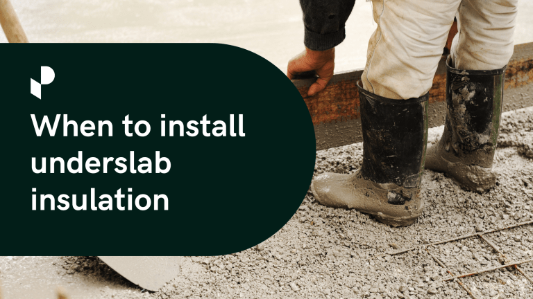 Image showing someone edging a concrete slab with underslab insulation.