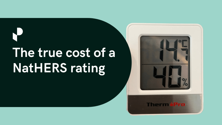 Image of a house temperature monitor showing 14 degrees celcius, and the text heading "the true cost of a nathers rating"